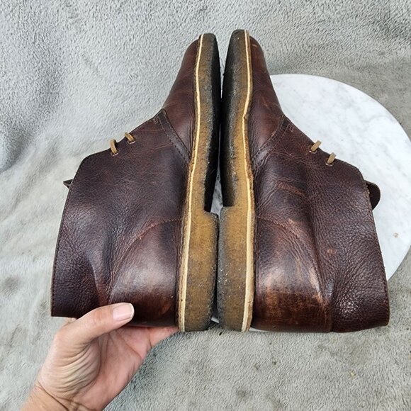 Clarks Shoes Mens Size 9 Brown Leather Originals Crepe Sole Chukka Boots *GUC* main image 12